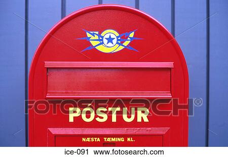 Red Post Box Iceland View Large Photo Image Stock Image - Red Post Box Iceland. Fotosearch