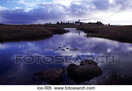 Reflection of Church and Country Pingvellir Iceland View Large Photo Image Stock Photography - Reflection of Church and Country Pingvellir Iceland. Fotosearch
