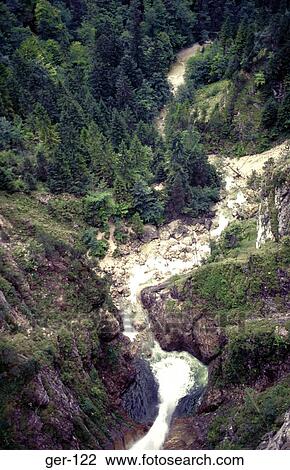 Stock Image - River Gorge Running through Forest Germany. Fotosearch