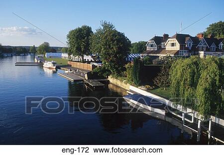 Riverside Country Houses and Boats Oxfordshire UK View Large Photo Image Stock Image - Riverside Country Houses and Boats Oxfordshire UK. Fotosearch
