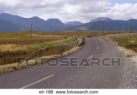 Road through Maumturk Mountains Ireland View Large Photo Image Stock Photo - Road through Maumturk Mountains Ireland. Fotosearch