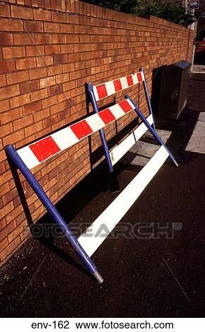 Road Work Barriers against a Wall View Large Photo Image Stock Image - Road Work Barriers against a Wall. Fotosearch