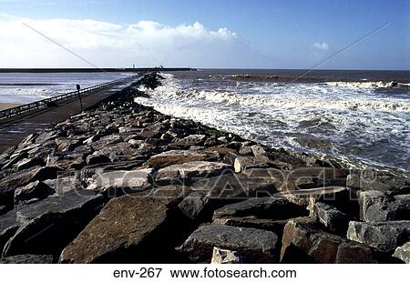 Rock Breakwater Causeway Aberavon Wales UK View Large Photo Image Stock Photo - Rock Breakwater Causeway Aberavon Wales UK. Fotosearch