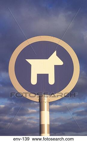 Round Street Sign Showing Dog View Large Photo Image Stock Photo - Round Street Sign Showing Dog. Fotosearch