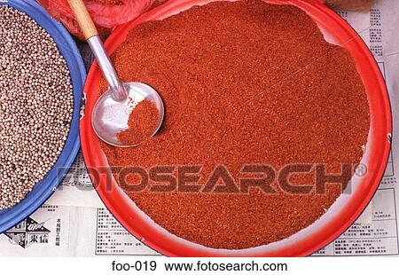 Round Tray of Chilli Powder View Large Photo Image Stock Photo - Round Tray of Chilli Powder. Fotosearch