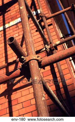 Rusty Scaffolding on a Brick House View Large Photo Image Stock Image - Rusty Scaffolding on a Brick House. Fotosearch