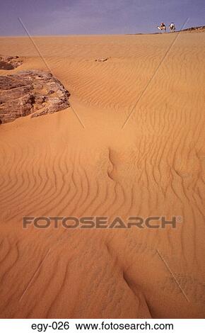 Sandy Desert with Distant Camel Riders Egypt Africa View Large Photo Image Stock Photograph - Sandy Desert with Distant Camel Riders Egypt Africa. Fotosearch