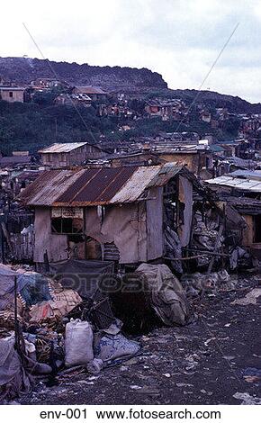 Stock Image - Shanty Town in Manila The Philippines. Fotosearch