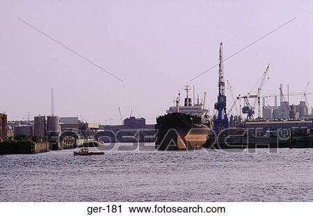 Ship in Hamburg Docks Germany View Large Photo Image Stock Image - Ship in Hamburg Docks Germany. Fotosearch