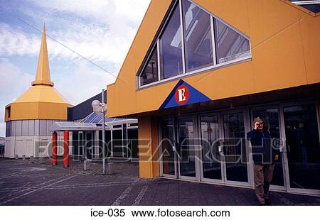 Stock Photography - Shopping Complex Entrance Reykjavik Iceland. Fotosearch