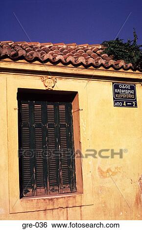 Shuttered Window Athens Greece View Large Photo Image Stock Photograph - Shuttered Window Athens Greece. Fotosearch