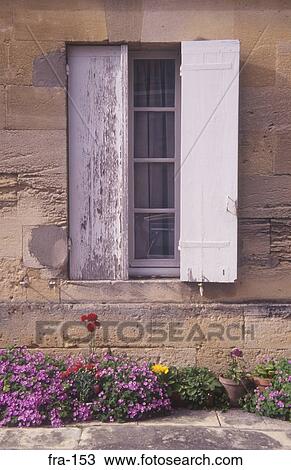 Shuttered Window France View Large Photo Image Stock Image - Shuttered Window France. Fotosearch