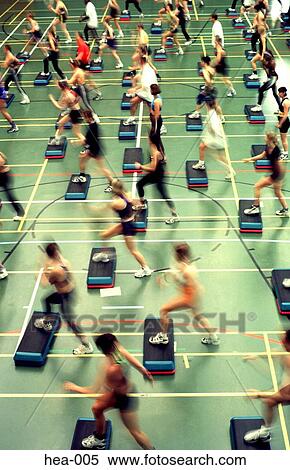 Side View of Large Step Aerobics Class View Large Photo Image Stock Photography - Side View of Large Step Aerobics Class. Fotosearch