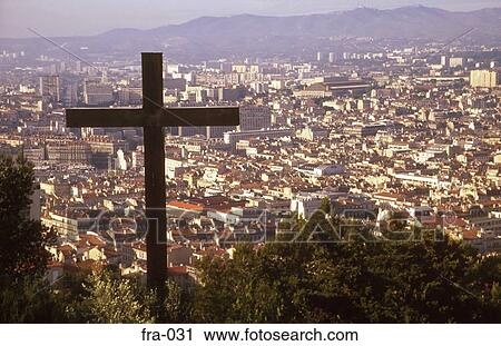 Silhouette of Cross and View of Marseille France View Large Photo Image Stock Image - Silhouette of Cross and View of Marseille France. Fotosearch