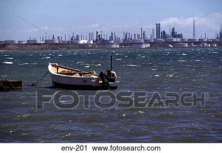 Small Fishing Boat by Petrochemical Plant Venezuela View Large Photo Image Stock Image - Small Fishing Boat by Petrochemical Plant Venezuela. Fotosearch