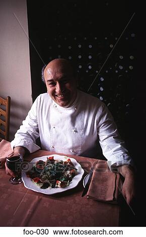 Smiling Chef with a Plate of Salad View Large Photo Image Stock Image - Smiling Chef with a Plate of Salad. Fotosearch