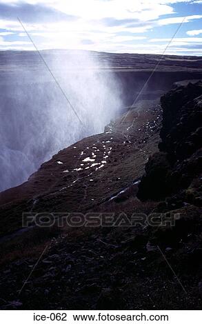 Spray Rising from a Waterfall Gullfoss Iceland View Large Photo Image Stock Image - Spray Rising from a Waterfall Gullfoss Iceland. Fotosearch