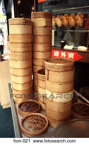 Stack of Bamboo Steamers on Food Stall Hong Kong View Large Photo Image Stock Image - Stack of Bamboo Steamers on Food Stall Hong Kong. Fotosearch