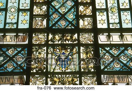 Stock Photograph - Stained Glass Window Lourdes France. Fotosearch