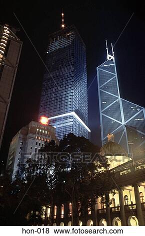 State Square Buildings at Night Victoria Hong Kong View Large Photo Image Stock Photo - State Square Buildings at Night Victoria Hong Kong. Fotosearch