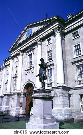 Statue at Entrance to Trinity College Dublin Ireland View Large Photo Image Stock Photograph - Statue at Entrance to Trinity College Dublin Ireland. Fotosearch