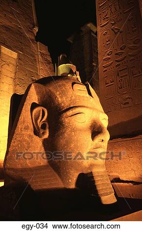 Statue Head in a Temple Thebes (Luxor) Egypt Africa View Large Photo Image Picture - Statue Head in a Temple Thebes (Luxor) Egypt Africa. Fotosearch