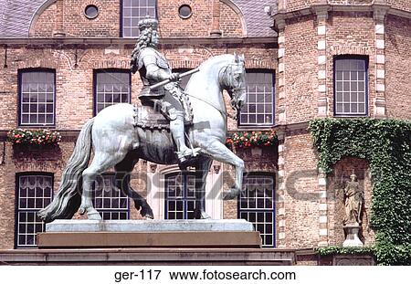 Stock Photo - Statue of Horseman Dusseldorf Germany. Fotosearch
