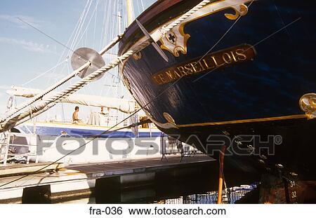 Stock Photograph - Stern of Yacht Marseille France. Fotosearch