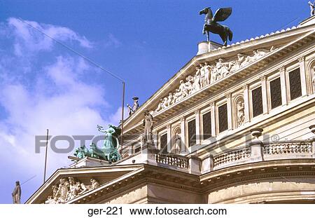 Stone Statues on Alte Oper Frankfurt Germany View Large Photo Image Stock Image - Stone Statues on Alte Oper Frankfurt Germany. Fotosearch
