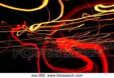 Stock Image - Streaks of Yellow and Red Light. Fotosearch