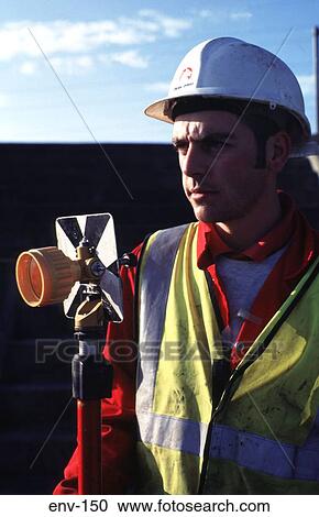 Surveyor with Reflector Equipment UK View Large Photo Image Stock Image - Surveyor with Reflector Equipment UK. Fotosearch