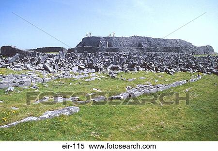 Sweep of Stone Walls Fort of Dun Aegnus Ireland View Large Photo Image Stock Photography - Sweep of Stone Walls Fort of Dun Aegnus Ireland. Fotosearch
