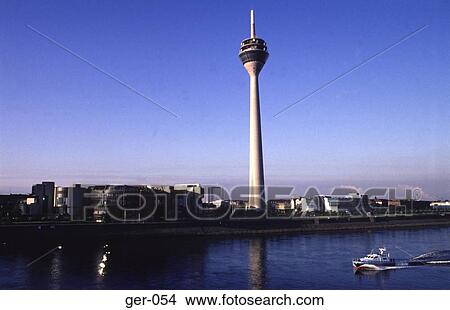 Telecommunications Tower Dusseldorf View Large Photo Image Picture - Telecommunications Tower Dusseldorf. Fotosearch