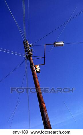 Telephone Pole and Street Lamp View Large Photo Image Stock Photo - Telephone Pole and Street Lamp. Fotosearch