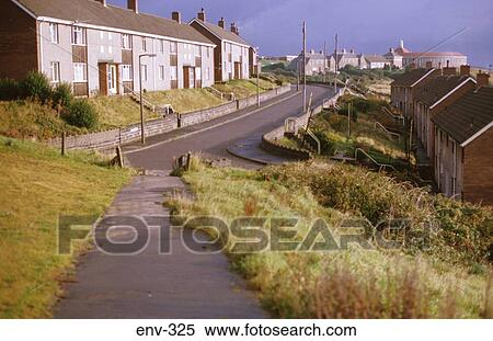 Stock Photography - Terraced Council Housing Wales. Fotosearch
