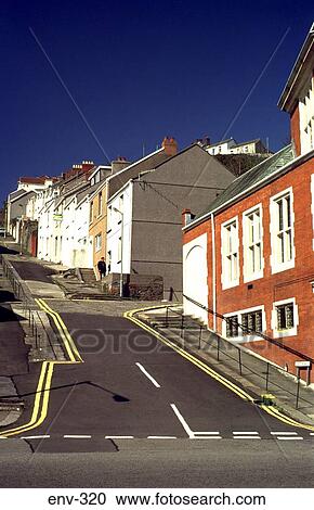 Terraced Housing Up Steep Slope View Large Photo Image Stock Image - Terraced Housing Up Steep Slope. Fotosearch