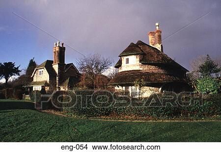 Thatched Cottages Blaise Dell Bristol England UK View Large Photo Image Picture - Thatched Cottages Blaise Dell Bristol England UK. Fotosearch