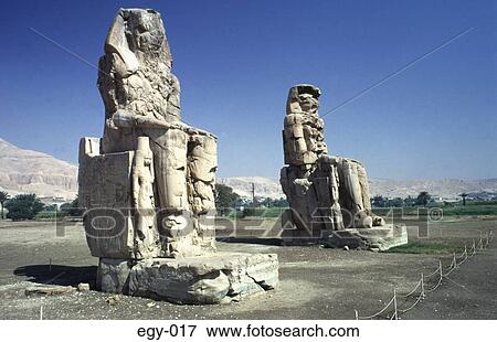 The Colossi of Memnon (statues) Egypt Africa View Large Photo Image Stock Photo - The Colossi of Memnon (statues) Egypt Africa. Fotosearch