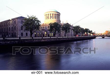 Stock Image - The Four Courts Liffey Dublin. Fotosearch