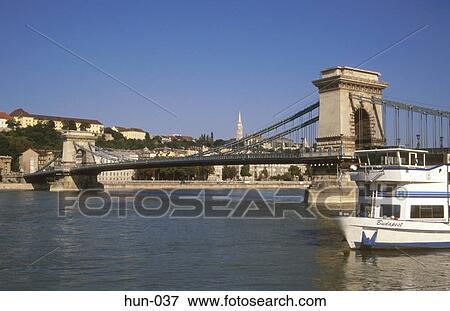 The Szechenyi Chain Bridge over the River Danube Budapest Hungary View Large Photo Image Stock Photo - The Szechenyi Chain Bridge over the River Danube Budapest Hungary. Fotosearch