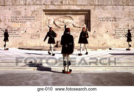 Stock Image - Tomb of the Unknown Soldier Parliament House Athens. Fotosearch