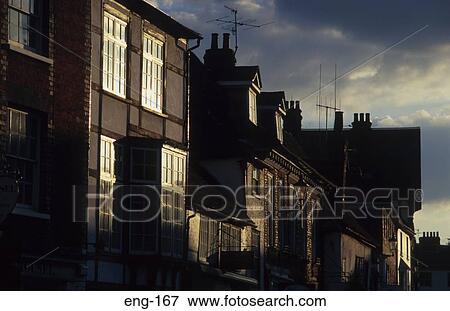 Town Buildings at Dusk Henley UK View Large Photo Image Stock Photo - Town Buildings at Dusk Henley UK. Fotosearch