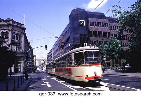 Tram and Dusseldorf Street Germany View Large Photo Image Stock Photo - Tram and Dusseldorf Street Germany. Fotosearch