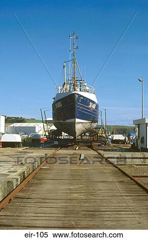 Stock Photography - Trawler in Dry Dock Ireland. Fotosearch