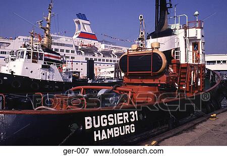 Tug at Dockside Hamburg Germany View Large Photo Image Stock Photo - Tug at Dockside Hamburg Germany. Fotosearch