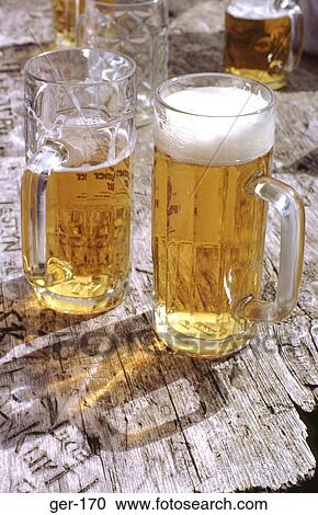 Stock Image - Two Glasses of Cool Beer Germany. Fotosearch