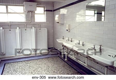 Urinals and Basins in Public Toilets View Large Photo Image Stock Photography - Urinals and Basins in Public Toilets. Fotosearch