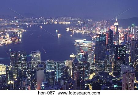 Victoria Harbour and Cityscape At Night Hong Kong View Large Photo Image Stock Photo - Victoria Harbour and Cityscape At Night Hong Kong. Fotosearch