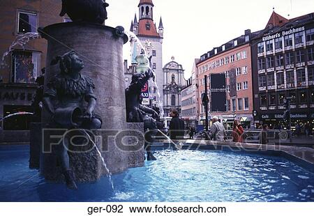 View of Fountain Marienplatz Munich View Large Photo Image Stock Image - View of Fountain Marienplatz Munich. Fotosearch
