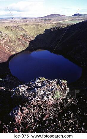 Stock Photography - Volcanic Crater Lake Keiro Iceland. Fotosearch